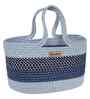 Grey & Navy Blue Polypropelyene Floris Tote Storage Basket