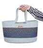 Grey & Navy Blue Polypropelyene Floris Tote Storage Basket