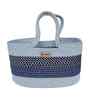 Grey & Navy Blue Polypropelyene Floris Tote Storage Basket