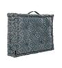 Grey & Turquoise Geometric Polyester 20x20 Inches Floor Cushion