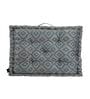 Grey & Turquoise Geometric Polyester 20x20 Inches Floor Cushion