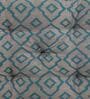 Grey & Turquoise Geometric Polyester 20x20 Inches Floor Cushion