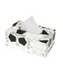 Grey & White MDF Wood Grey and White Tissue Box