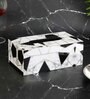 Grey & White MDF Wood Grey and White Tissue Box