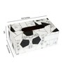 Grey & White MDF Wood Grey and White Tissue Box