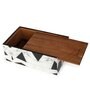 Grey & White MDF Wood Grey and White Tissue Box