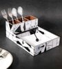 Grey & White MDF Wood Grey White Triangle Cutlery Tissue Holder