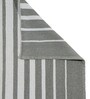 Grey & White Polypropylene Striped 3 x 5 Feet Dhurrie