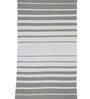 Grey & White Polypropylene Striped 3 x 5 Feet Dhurrie
