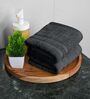 Grey Cotton Solid 550 GSM 2 Pcs Hand Towels