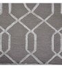 Grey  Geometric Wool And Viscose 4X6  Hand-Tufted Carpet