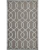 Grey  Geometric Wool And Viscose 8X10 Hand-Tufted Carpet