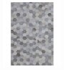 Grey  Hair On Leather Geometrical Hand Woven 8ftX10ft Carpet
