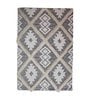 Grey Cotton 3 ft X 5 ft Machine Made Dhurrie