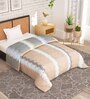 Grey Microfiber Abstract 180 GSM Fusion Reversible Single Comforter