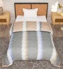 Grey Microfiber Abstract 180 GSM Fusion Reversible Single Comforter