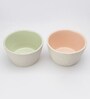 Grey, Pink & Green Ceramic Textured Planter, Set of 2