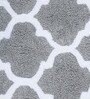 Grey Traditional Polyester 80x50 Inches AntiSkid Bath Mat