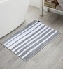 Grey Traditional Polyester 80x50 Inches AntiSkid Bath Mat