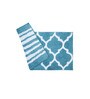 Blue Traditional Polyester 80x50 Inches AntiSkid Bath Mat