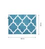 Blue Traditional Polyester 80x50 Inches AntiSkid Bath Mat