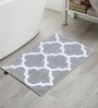Grey Traditional Polyester 80x50 Inches AntiSkid Bath Mat