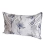 Grey Floral 210TC Polyester Blend 17 x 27 Inches Pillow Covers (Set of 2)