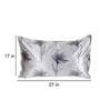 Grey Floral 210TC Polyester Blend 17 x 27 Inches Pillow Covers (Set of 2)