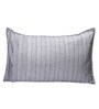 Grey Patterned 210TC Jute 17 x 27 Inches Pillow Covers (Set of 2)