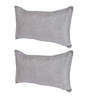 Grey Solid 210TC Jute 17 x 27 Inches Pillow Covers (Set of 2)