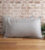 Grey Solid 210TC Jute 17 x 27 Inches Pillow Covers (Set of 2)