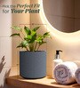 Grey Round Shaped Polymer Planter