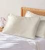 Grey Plain Solid 210TC Satin 17 x 27 Inches Pillow Covers (Set of 2)