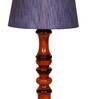Mabel Grey Fabric Shade Night Lamp With Wood Base