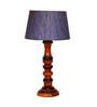 Mabel Grey Fabric Shade Night Lamp With Wood Base