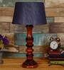 Mabel Grey Fabric Shade Night Lamp With Wood Base