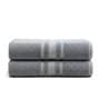 Grey Soft Cotton 500 GSM Solid Bath Towel Pack Of 2