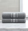 Grey Soft Cotton 500 GSM Solid Bath Towel Pack Of 2