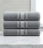 Grey Soft Cotton 500 GSM Solid Bath Towel Pack Of 3