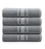 Grey Soft Cotton 500 GSM Solid Bath Towel Pack Of 4