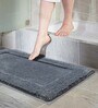 Grey Solid Microfiber 24 x 16 Inches AntiSkid Bath Mat