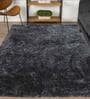 Grey Shaggy Polyster 3 x 5 Feet Hand Tufted Carpet