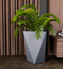 Grey Square Shaped Gey Polymer Floor Planter