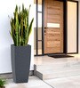 Grey Square Shaped Gey Polymer Floor Planter