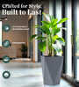 Grey Square Shaped Gey Polymer Floor Planter