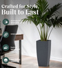 Grey Square Shaped Gey Polymer Floor Planter