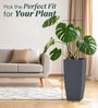 Grey Square Shaped Gey Polymer Floor Planter