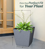 Grey Square Shaped Polymer Floor Planter