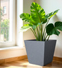 Grey Square Shaped Polymer Floor Planter