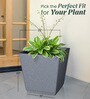 Grey Square Shaped Polymer Floor Planter